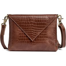 DEPECHE TASKE, FASHION FAVOURITS CLUTCH, COGNAC CROCO